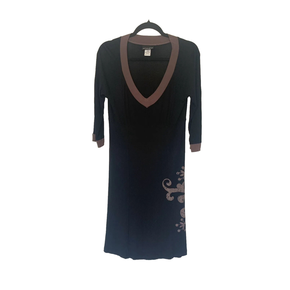 Ladies Athleta Small Black Graphic Dress